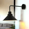 Vintage Lampen|Industrie Lampen*Easylight Wandleuchte Schwarz Metall T:41cm E27 Industrial