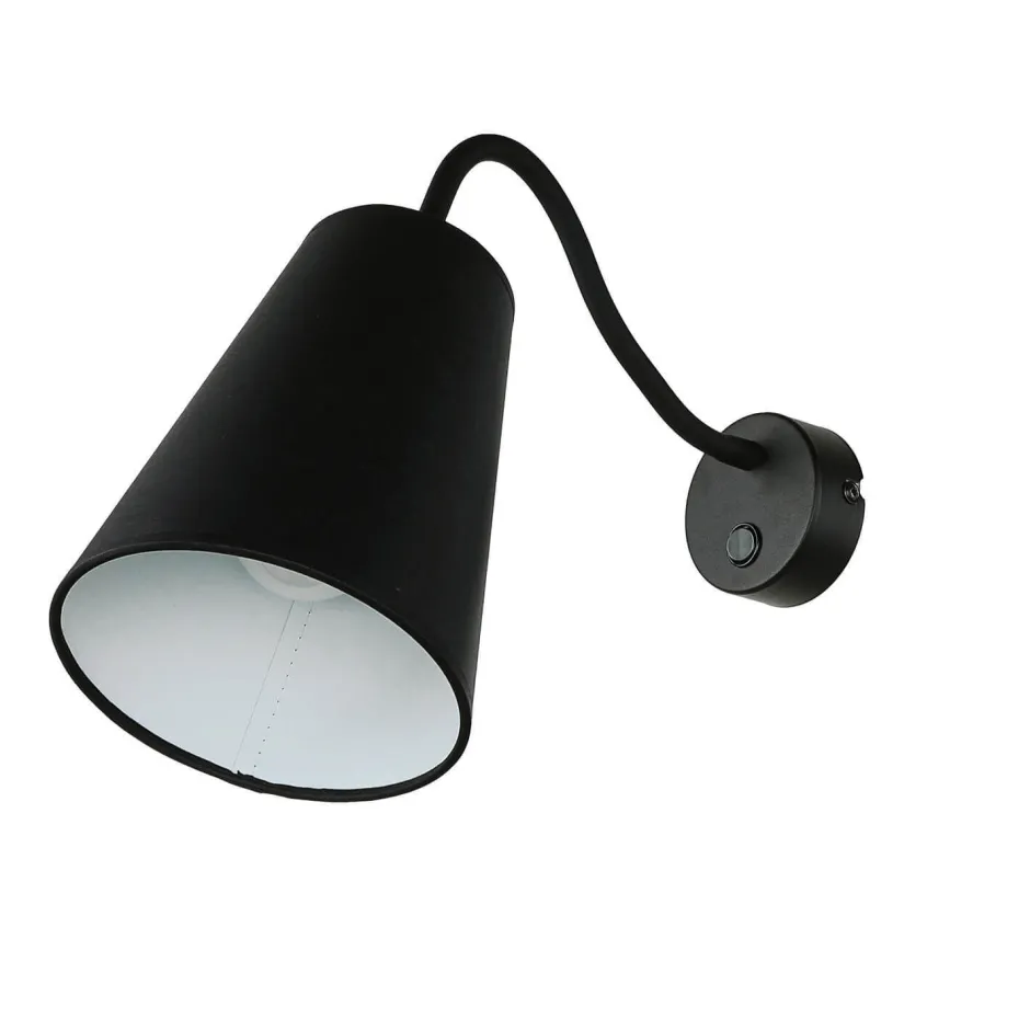 TK Lighting Wandleuchte Schwarz mit Schalter Metall Ø13cm< Wandleuchten|Küchenlampen