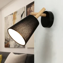 Easylight Wandleuchte Schwarz Stoff Schirm E27 VAIO< Wandleuchten|Flurlampen