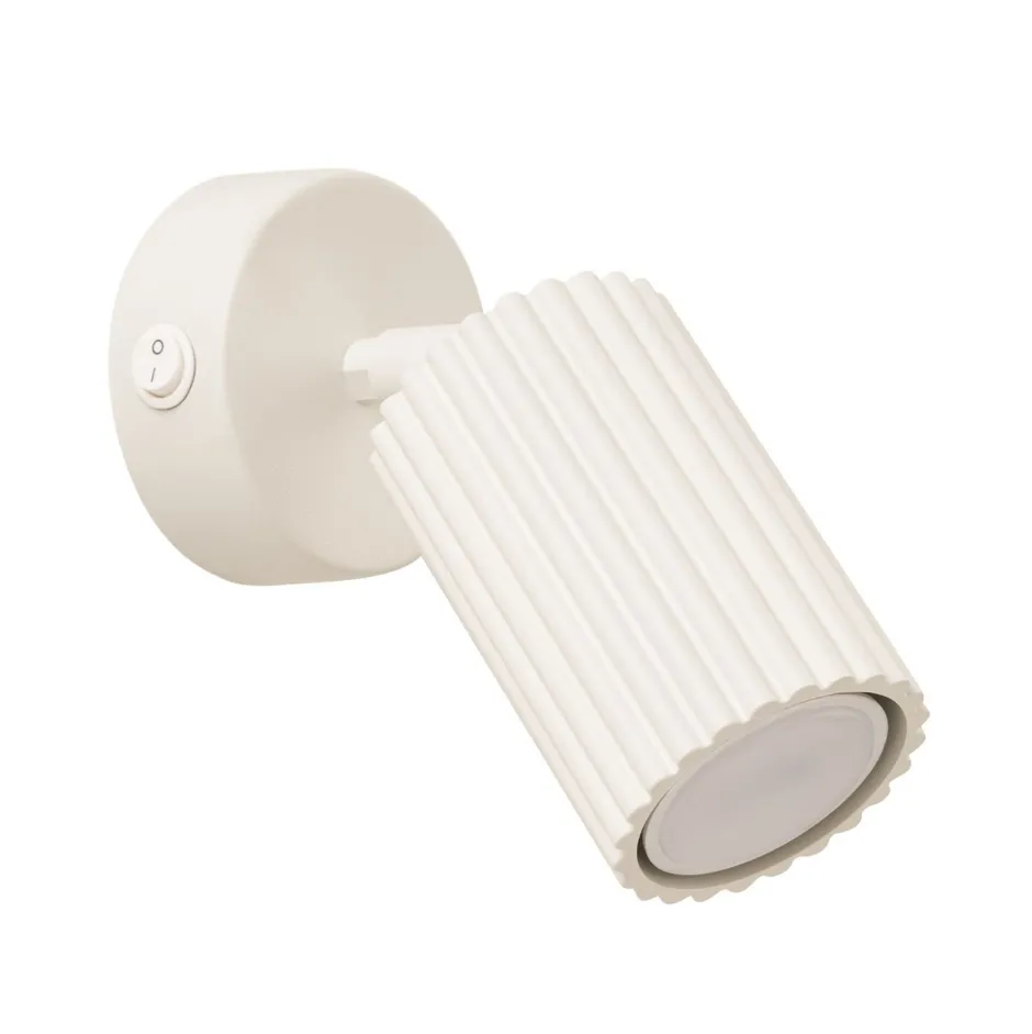 Flurlampen|Wohnzimmerlampen*Sollux Wandleuchte schwenkbar GU10 B: 8 cm klein in Creme Modern