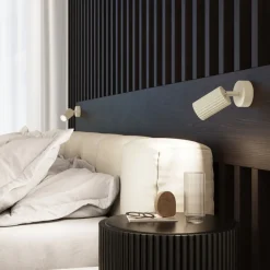 Flurlampen|Wohnzimmerlampen*Sollux Wandleuchte schwenkbar GU10 B: 8 cm klein in Creme Modern