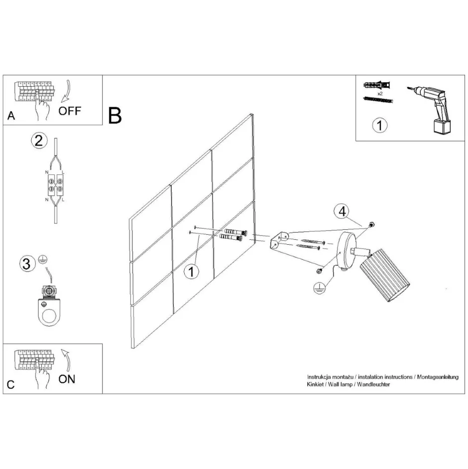 Flurlampen|Wohnzimmerlampen*Sollux Wandleuchte schwenkbar GU10 B: 8 cm klein in Creme Modern