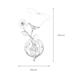 Glaslampen|Florale Lampen*Easylight Wandleuchte Shabby Blumen Creme Weiß Landhaus