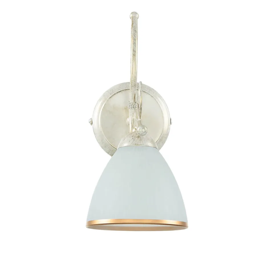 Wandleuchten|Küchenlampen*Lamkur Wandleuchte Shabby Jugendstil Metall Lampe Glas