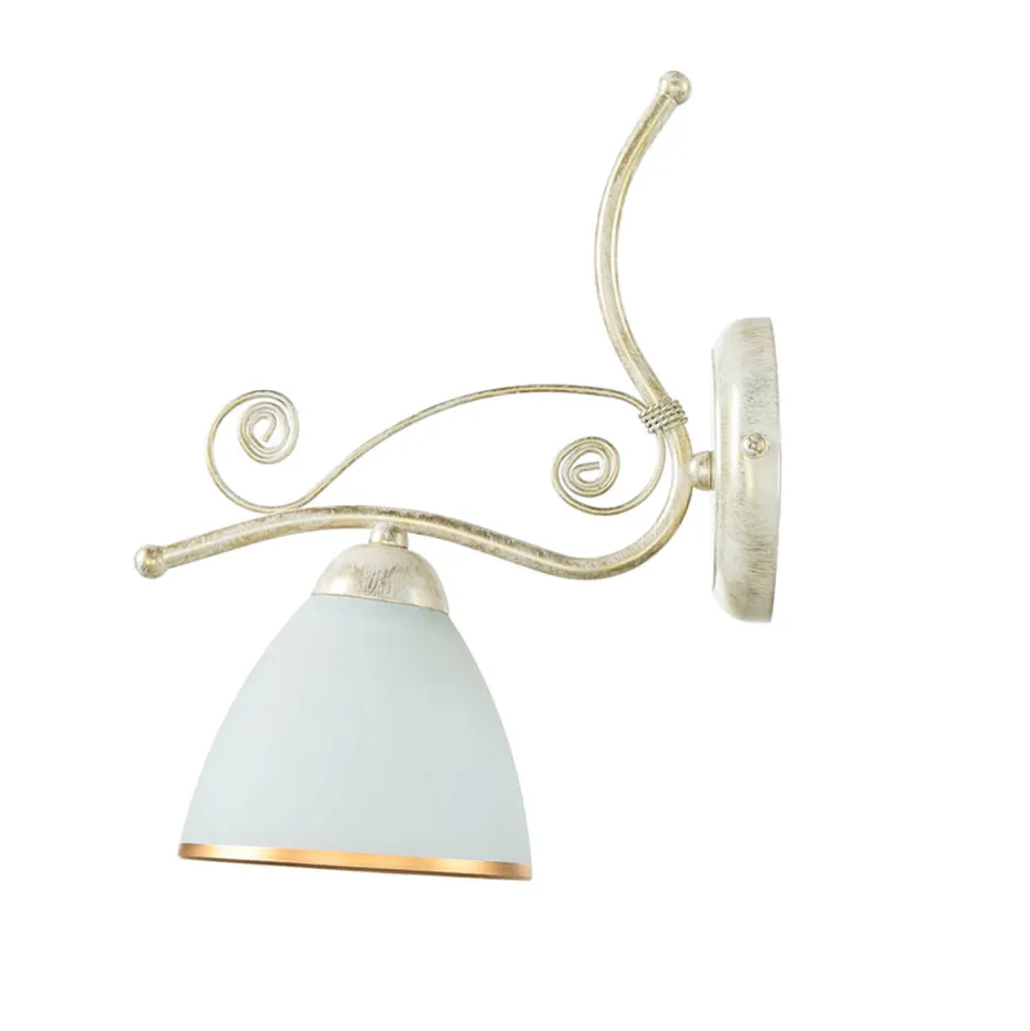 Wandleuchten|Küchenlampen*Lamkur Wandleuchte Shabby Jugendstil Metall Lampe Glas