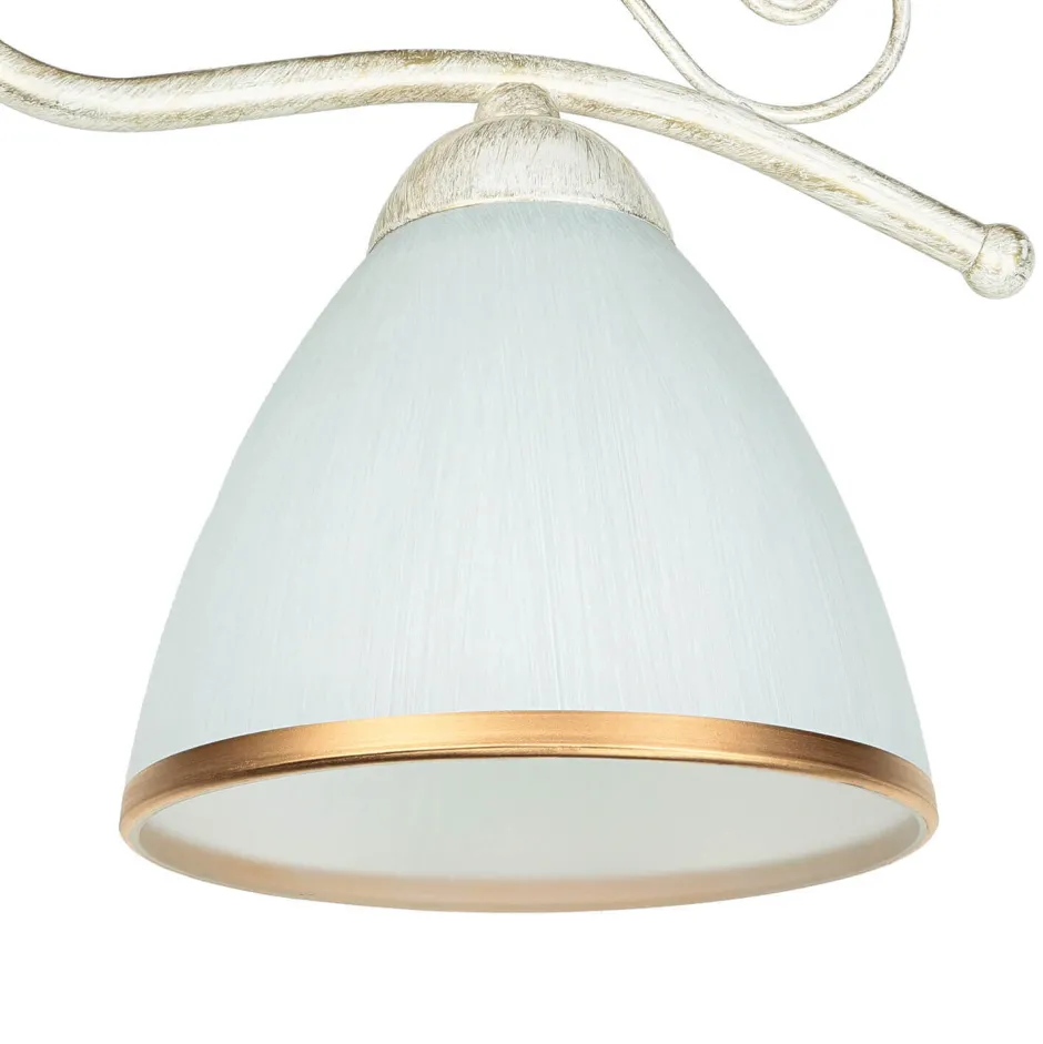 Wandleuchten|Küchenlampen*Lamkur Wandleuchte Shabby Jugendstil Metall Lampe Glas