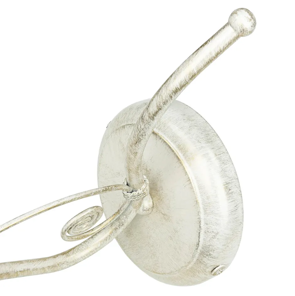 Wandleuchten|Küchenlampen*Lamkur Wandleuchte Shabby Jugendstil Metall Lampe Glas