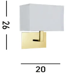 Searchlight Wandleuchte Stoff Metall blendarm H:26 cm mit Schalter< Wohnzimmerlampen|Stofflampen