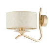 Wandleuchten|Moderne Lampen*Jupiter Wandleuchte Stoff Metall Weiß Shabby Gold DAGNO