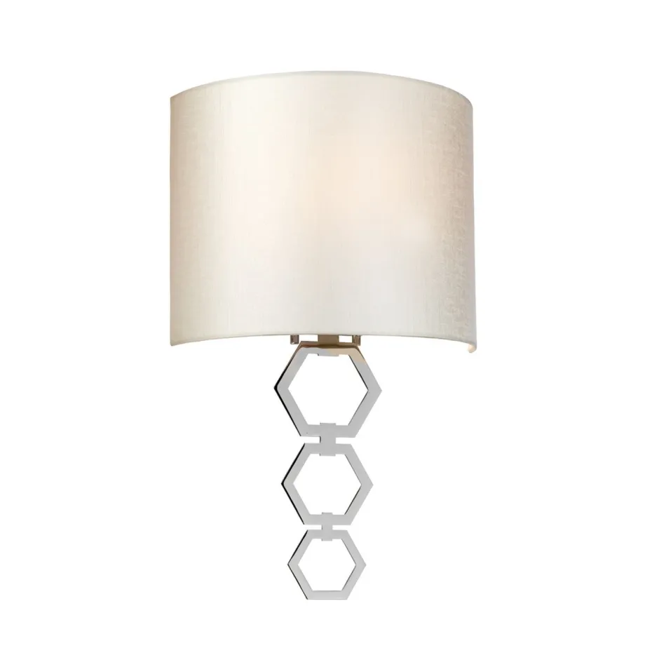 Wandleuchten|Flurlampen*Elstead Wandleuchte Stoff Metall in Creme Chrom Modern TADES