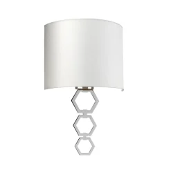Wandleuchten|Flurlampen*Elstead Wandleuchte Stoff Metall in Creme Chrom Modern TADES