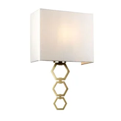 Wandleuchten|Flurlampen*Elstead Wandleuchte Stoff Schirm Up Down Creme Messing