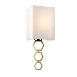 Elstead Wandleuchte Stoff Up Down Creme Messing antik Modern< Wandleuchten|Flurlampen