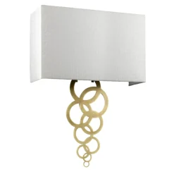 Elstead Wandleuchte Up Down in Creme Messing antik Stoff Metall< Wandleuchten|Flurlampen