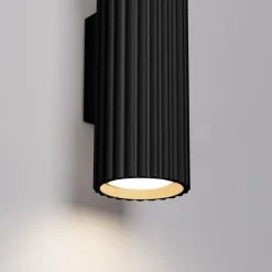 Sollux Wandleuchte Up Down klein H: 20 cm Schwarz 2x GU10 Aluminium< Flurlampen|Wohnzimmerlampen