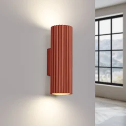 Flurlampen|Wohnzimmerlampen*Sollux Wandleuchte Up Down klein H: 20 cm Rot GU10 2-flammig