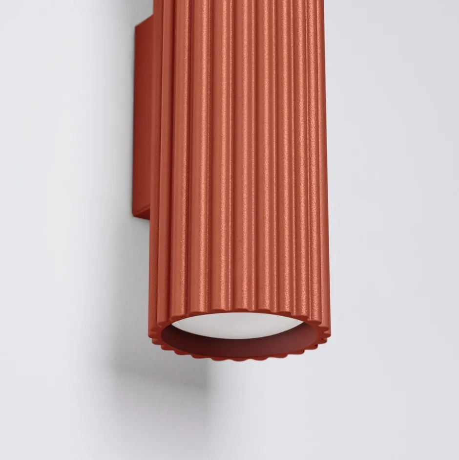 Flurlampen|Wohnzimmerlampen*Sollux Wandleuchte Up Down klein H: 20 cm Rot GU10 2-flammig