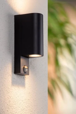 Außenwandleuchten|Fassadenstrahler* Wandleuchte Up Down Sensor Aluminium H:23 cm IP65 GU10