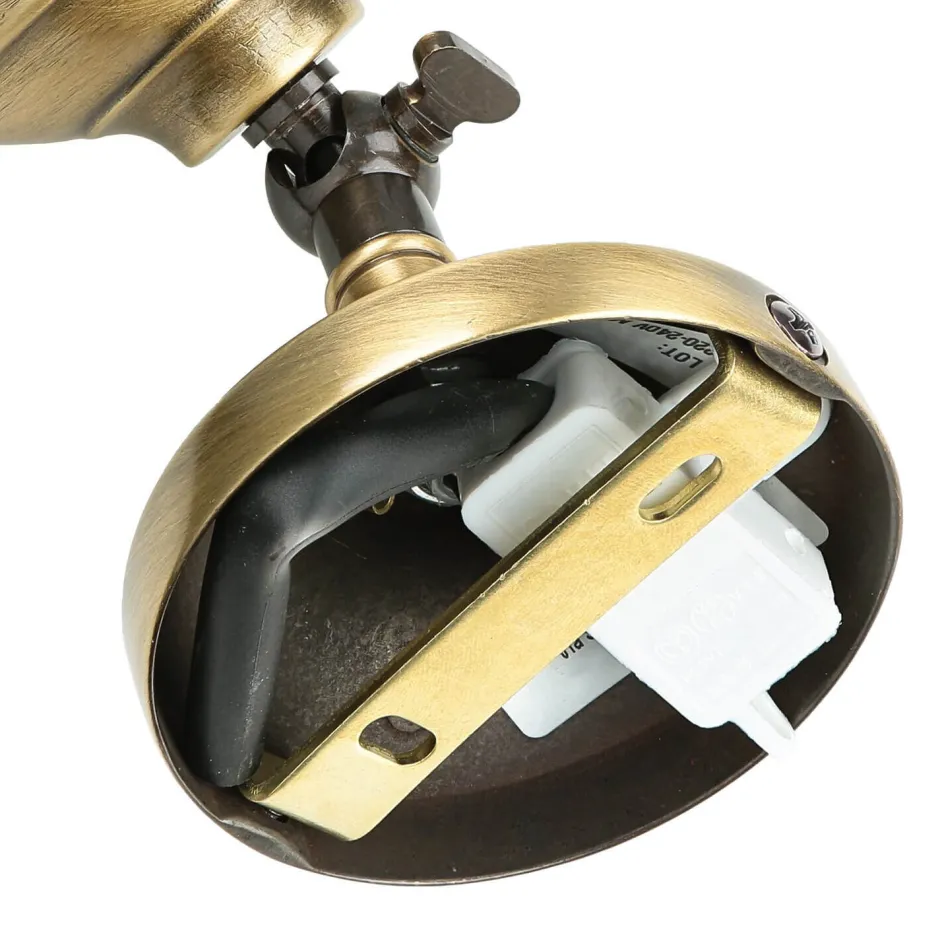 Giovanni Battista Wandleuchte verstellbar Echt-Messing Glas E14< Metall Lampen|Messinglampen