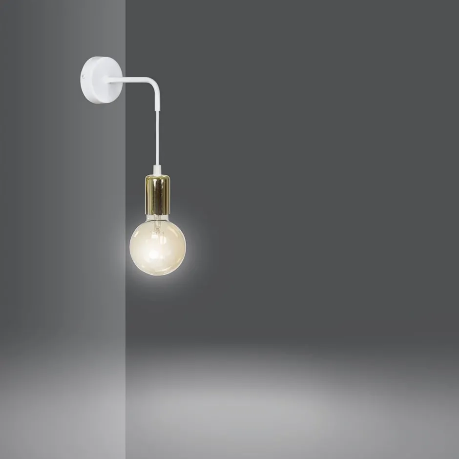 Emibig Wandleuchte verstellbar Weiß Gold Wandlampe Beleuchtung< Wohnzimmerlampen|Küchenlampen