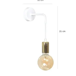 Emibig Wandleuchte verstellbar Weiß Gold Wandlampe Beleuchtung< Wohnzimmerlampen|Küchenlampen