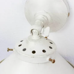 Giovanni Battista Wandleuchte Weiß Gold Shabby Chic aus Messing< Wohnzimmerlampen|Metall Lampen