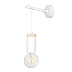 Emibig Wandleuchte Weiß Holz Retro minimalistisch E27< Wandleuchten|Küchenlampen