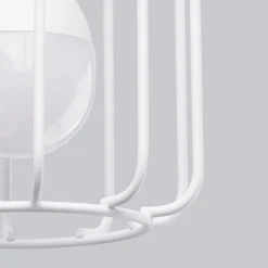 Sollux Wandleuchte Weiß Metall Draht Käfig Retro schwenkbar< Spots|Wandleuchten