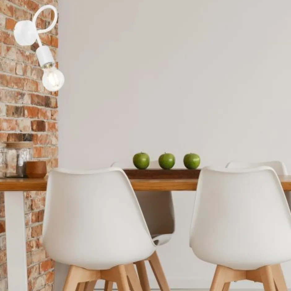 Wandleuchten|Küchenlampen*Lamkur Wandleuchte Weiß Modern Metall Lampe