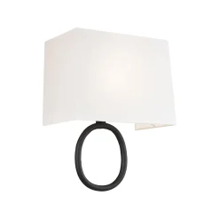 Elstead Wandleuchte Weiß Rost Optik E27 Stoff Metall Modern< Wandleuchten|Flurlampen