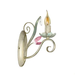 Luminex Wandleuchte Weiß Shabby Floral< Wohnzimmerlampen|Florale Lampen