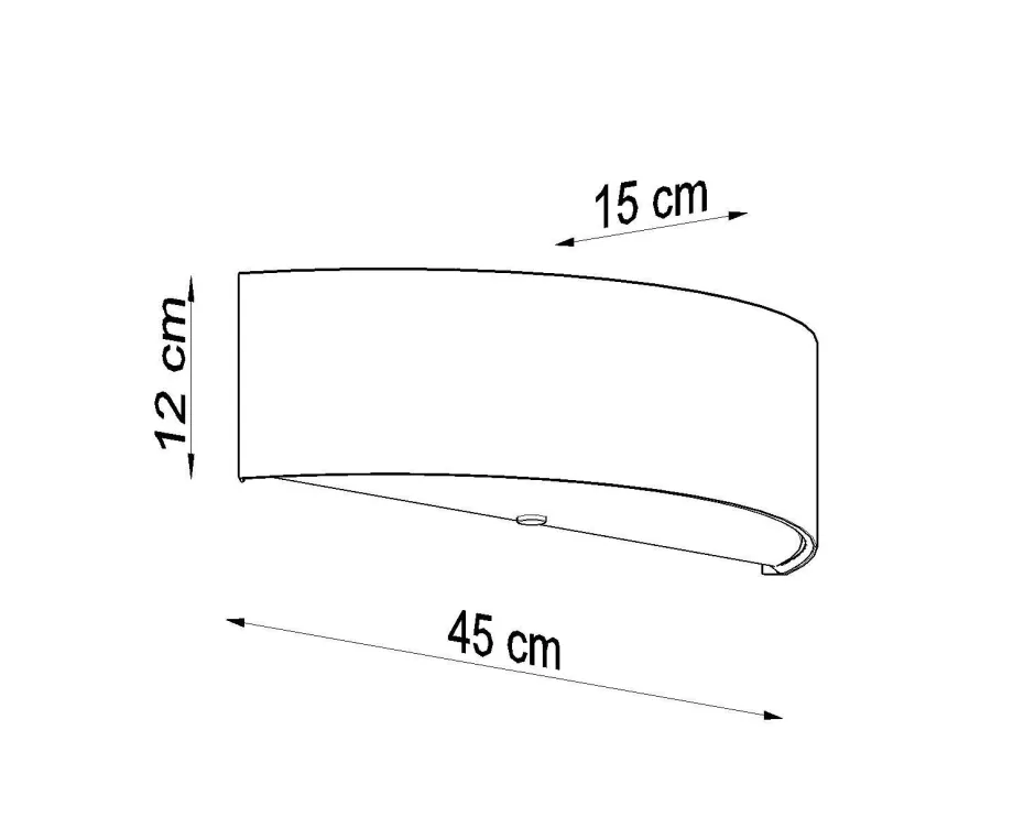 Wohnzimmerlampen|Stofflampen*Sollux Wandleuchte Weiß Stoff Glas 45 cm Up Down Modern 2x E27