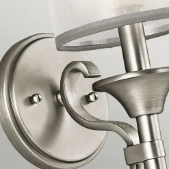 Wandleuchten|Glaslampen*Elstead Wandleuchte Weiß Zinn antik Glas Leinen Metall Modern