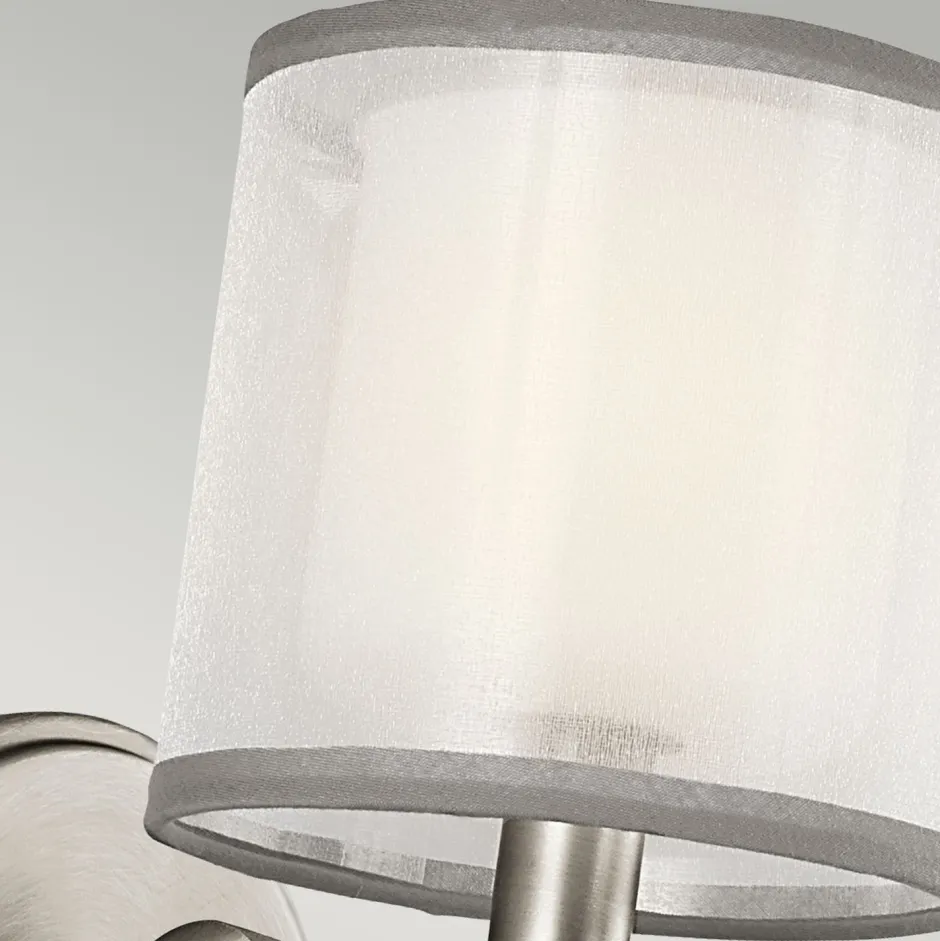 Wandleuchten|Glaslampen*Elstead Wandleuchte Weiß Zinn antik Glas Leinen Metall Modern