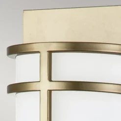 Elstead Wandleuchte 2x E27 in Messing Creme Glas Metall SHOJI< Wandleuchten|Flurlampen