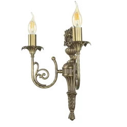 Metall Lampen|Messinglampen*Giovanni Battista Wandleuchter 2-flmg Weiß aus Echt-Messing