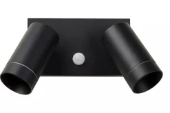 Wandspot Bewegungsmelder flexibel Schwarz GU10 B:18 cm< Außenleuchten Mit Bewegungsmelder|Metall Lampen