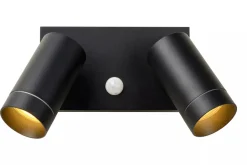 Wandspot Bewegungsmelder flexibel Schwarz GU10 B:18 cm< Außenleuchten Mit Bewegungsmelder|Metall Lampen