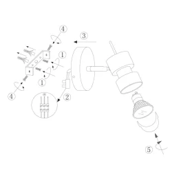 Steinhauer Wandspot flexibel Metall H:12 cm inkl. GU10 akzentuiert< Spots|Badezimmer Lampe
