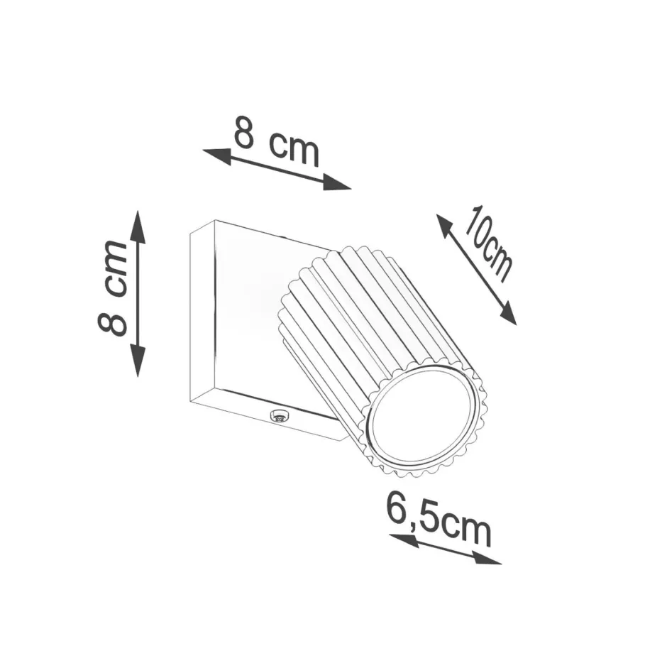 Flurlampen|Wohnzimmerlampen*Sollux Wandspot GU10 B: 8 cm klein Rot schwenkbar Modern Aluminium
