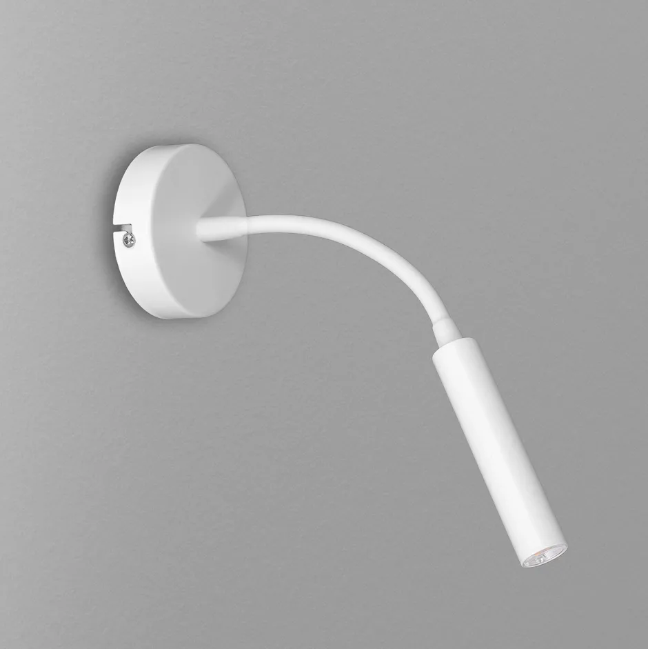 Wandleuchten|Schlafzimmer Lampen*Luminex Wandspot Metall G9 akzentuiert T:35 cm Flexarm in Weiß