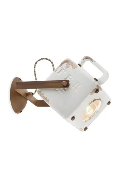 Ferroluce Wandspot Metall Keramik E27 verstellbar eckig SOFIA< Wohnzimmerlampen|Keramiklampen