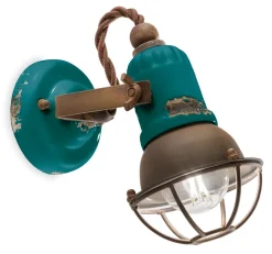 Ferroluce Wandspot Metall Keramik E14 verstellbar Vintage Design< Wohnzimmerlampen|Keramiklampen