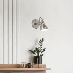 Bürolampen|Wohnzimmerlampen*Searchlight Wandspot Metall verstellbar GU10 bis 50 W in Silber