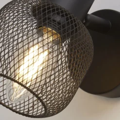 Searchlight Wandspot Schwarz E14 Ø 9 cm Metall verstellbar Retro< Wandleuchten|Flurlampen