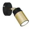 Luminex Wandspot Schwarz Messing Modern GU10 Wandlampe< Wandleuchten|Flurlampen