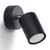 Sollux Wandspot Schwarz verstellbar H: 18,5 cm Metall GU10< Wandleuchten|Flurlampen