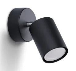Sollux Wandspot Schwarz verstellbar H: 18,5 cm Metall GU10< Wandleuchten|Flurlampen