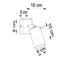 Sollux Wandspot Weiß B: 8 cm klein Metall schwenkbar< Wandleuchten|Flurlampen