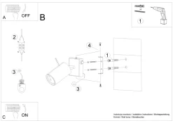 Sollux Wandspot Weiß B: 8 cm klein Metall schwenkbar< Wandleuchten|Flurlampen
